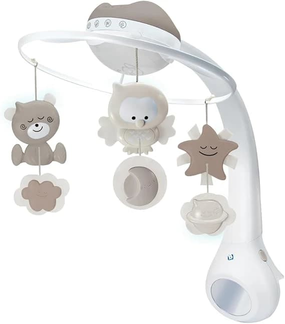 Infantino - Projecteur Musicale 3 en 1 - Convertible - Veilleuse pour bébé - Lumière Douce - Mode Reveil avec Simulation Lumière de Jour - 6 Mélodies Intégrées - 4 Sons de la Nature - Idée Cadeau