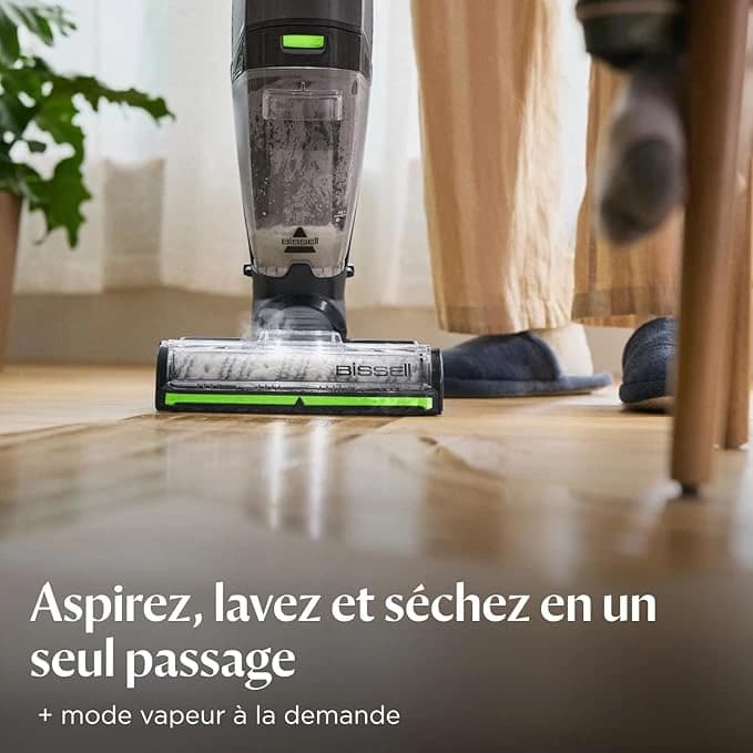 BISSELL CrossWave HydroSteam PET, Aspirateur Balai Laveur à Câble, Aspire, Lave & Sèche, Nettoyeur Vapeur Puissant, Idéal pour Ménages avec Animaux Domestiques, Nettoyeur a Eau Multi-surfaces, 3517N