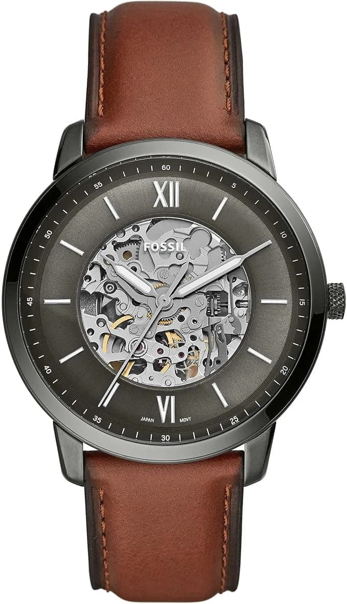 FOSSIL Montre Neutra pour Homme, Mouvement Automatique avec Bracelet en Acier Inoxydable ou en Cuir
