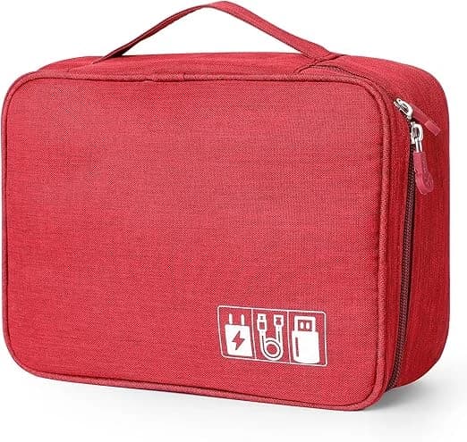 AiQInu Sac Câble Multifonctionnel Sac de Voyage Universel Électronique Cable Management Cubes pour Tablette, Disque Dur Externe, Chargeur, Adaptateurs, Cartes Mémoire, Câbles USB