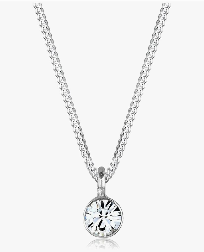 Elli Collier Femme Pendentif Solitaire de Base avec Cristaux en Argent Sterling 925