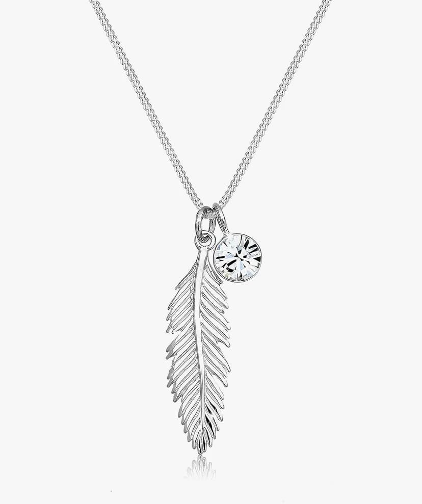 Elli Collier Femme Plume en Argent Sterling 925