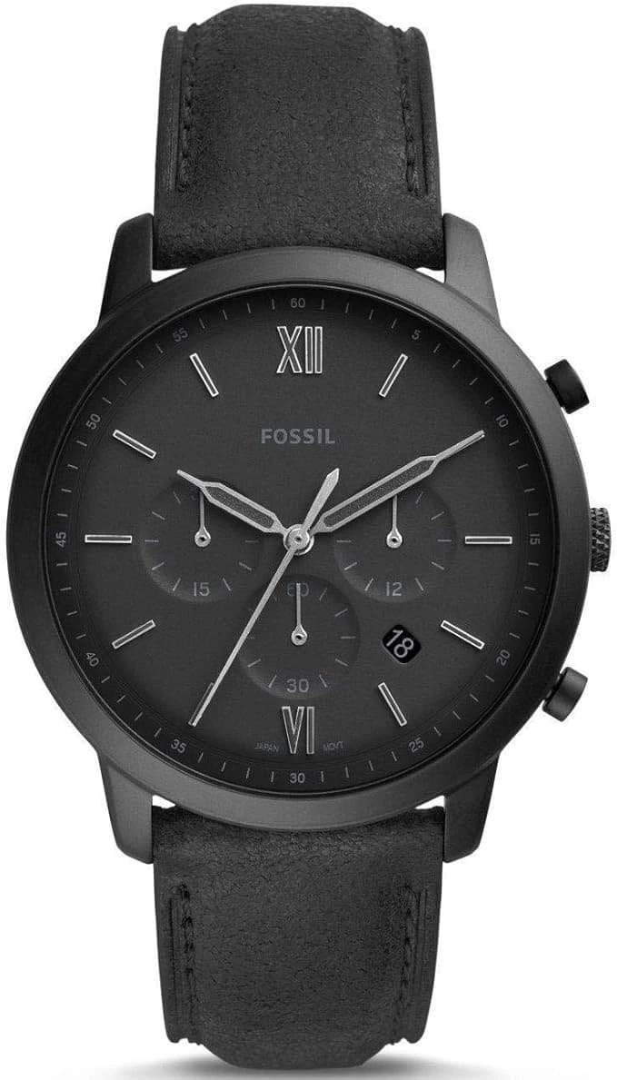 FOSSIL Montre Neutra pour Homme, Mouvement chronographe à Quartz avec Bracelet en Cuir