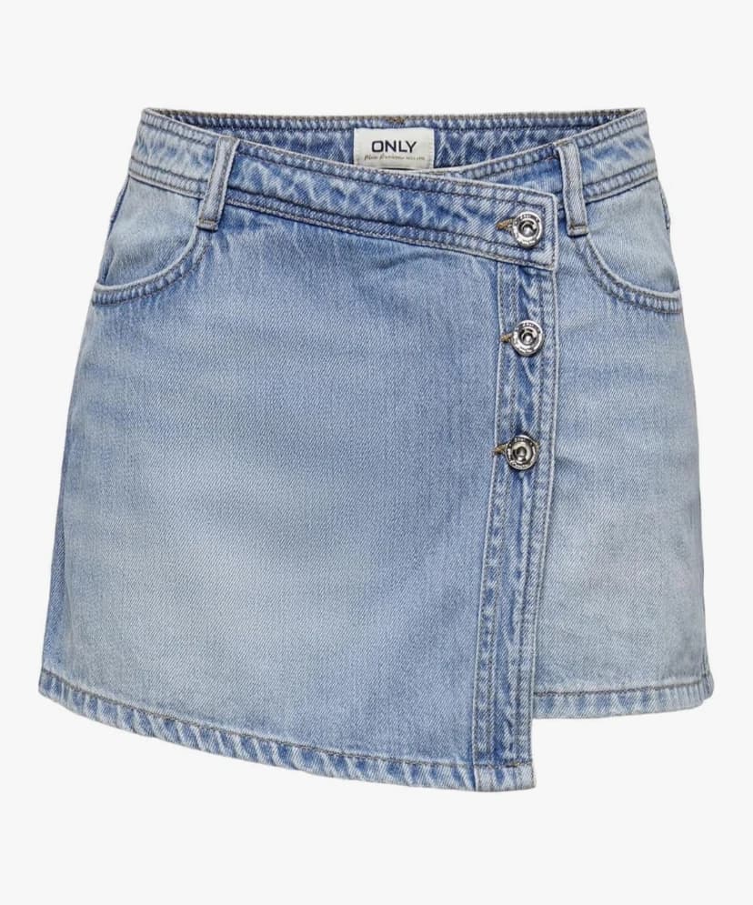 ONLY Onllesly Reg LB DNM Skort Bj Noos Mini Jupe-Short en Denim Femme