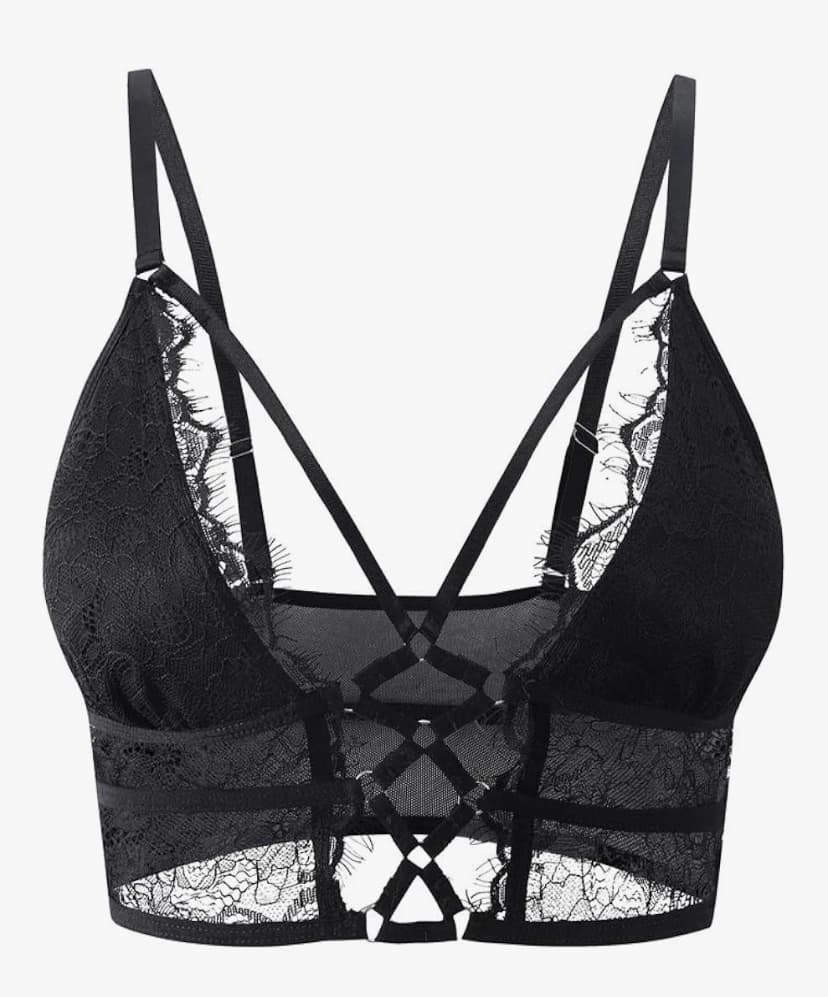 Buitifo Femmes Soutien-Gorge Cross Cils Soutien-Gorge Sexy Top Bralette Buster Underwear