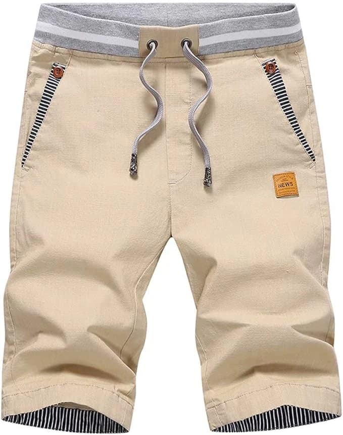 Tansozer Short d'été décontracté pour homme – Coupe classique avec cordon de serrage, taille élastique et poches
