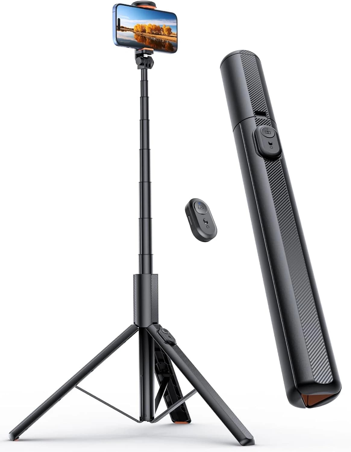 ANXRE NT79 Trépied extensible pour téléphone portable et appareil photo 180,3 cm avec télécommande pour enregistrement vidéo, trépied de téléphone compatible avec téléphone et caméra GoPro