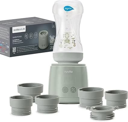 Nuvita 1163 Warm’n’Mix Chauffe-biberon Portable à batterie avec Fonction de Chauffage et de Mélange